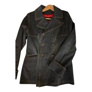 MODA-Denim Double-Breasted Lined Jacket (M)